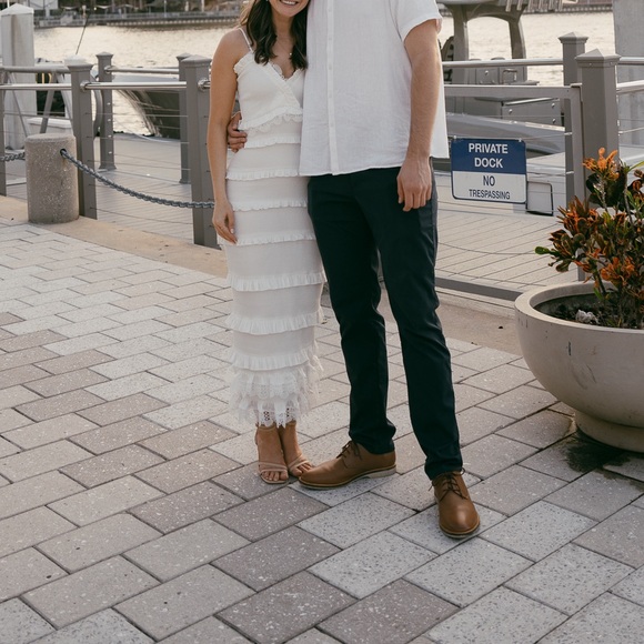 V. Chapman Narcisse Smocked Ruffle Trim Midi Dress - Picture 3 of 7